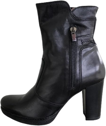 Stivaletti Neri Donna NeroGiardini in Vera Pelle, Tacco 8 cm con Plateau, Cerniera Laterale – Art. A106532D