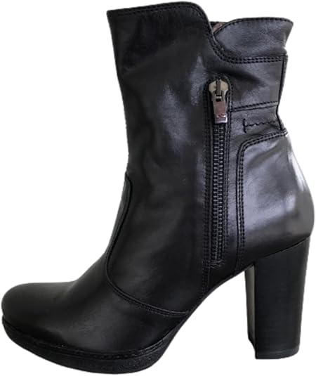 Stivaletti Neri Donna NeroGiardini in Vera Pelle, Tacco 8 cm con Plateau, Cerniera Laterale – Art. A106532D