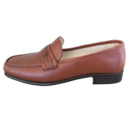 Mocassini Uomo Balducci 6928 Vera Pelle Marrone Fondo Cuoio