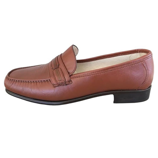 Mocassini Uomo Balducci 6928 Vera Pelle Marrone Fondo Cuoio