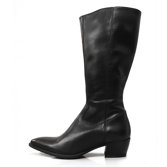 Stivali Texani Donna Freemood 26877308 Vera Pelle, Cerniera zip - Colore Nero
