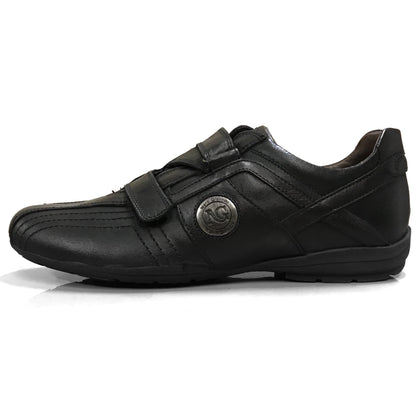 Sneakers Uomo NeroGiardini 07586 in Vera Pelle, con chiusura a strappo, Nero - Numero 45