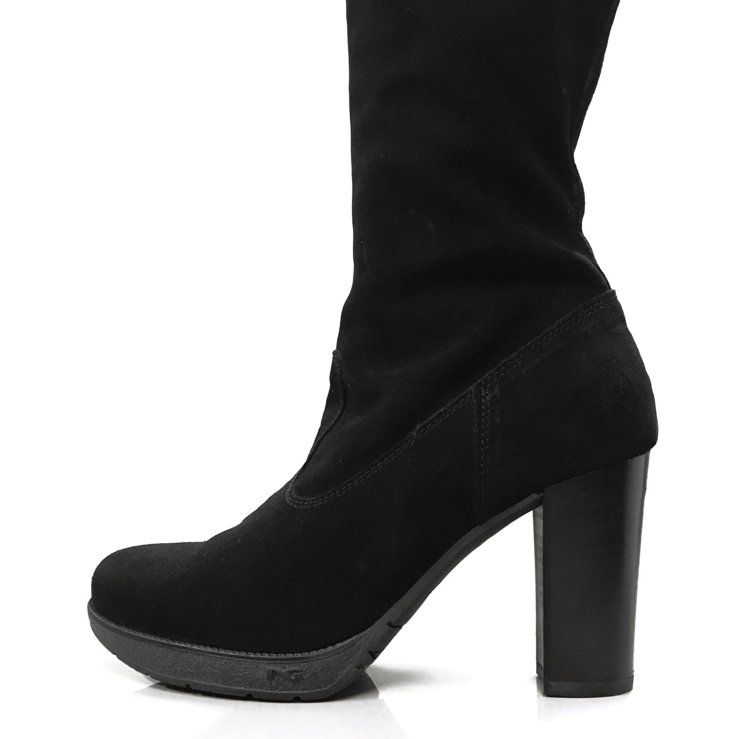 Stivali sopra al ginocchio Donna NeroGiardini A005205D - in Vera Pelle scamosciata, con plateau, cerniera zip, Tacco 9 cm, Nero