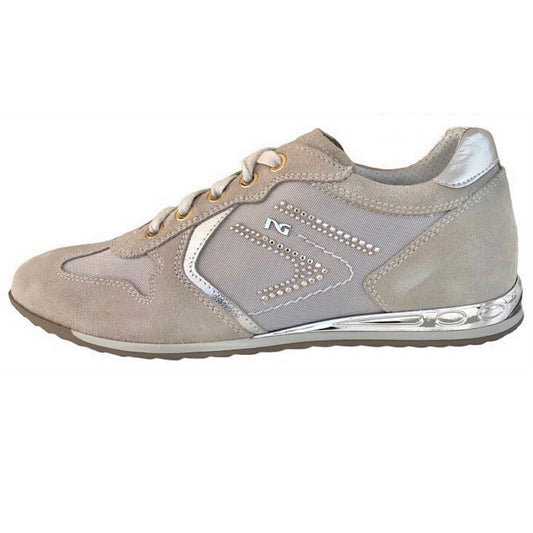 Sneakers Donna NeroGiardini P308452D Vera Pelle Beige con fondo specchiato