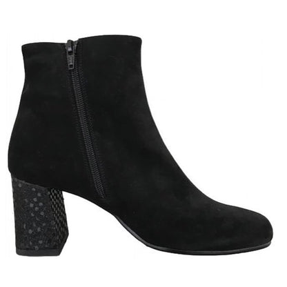 Stivaletti Neri Donna Cinzia Soft, Tacco a blocco 6 cm, Vera Pelle Scamosciata, Cerniera Laterale - Numero 41
