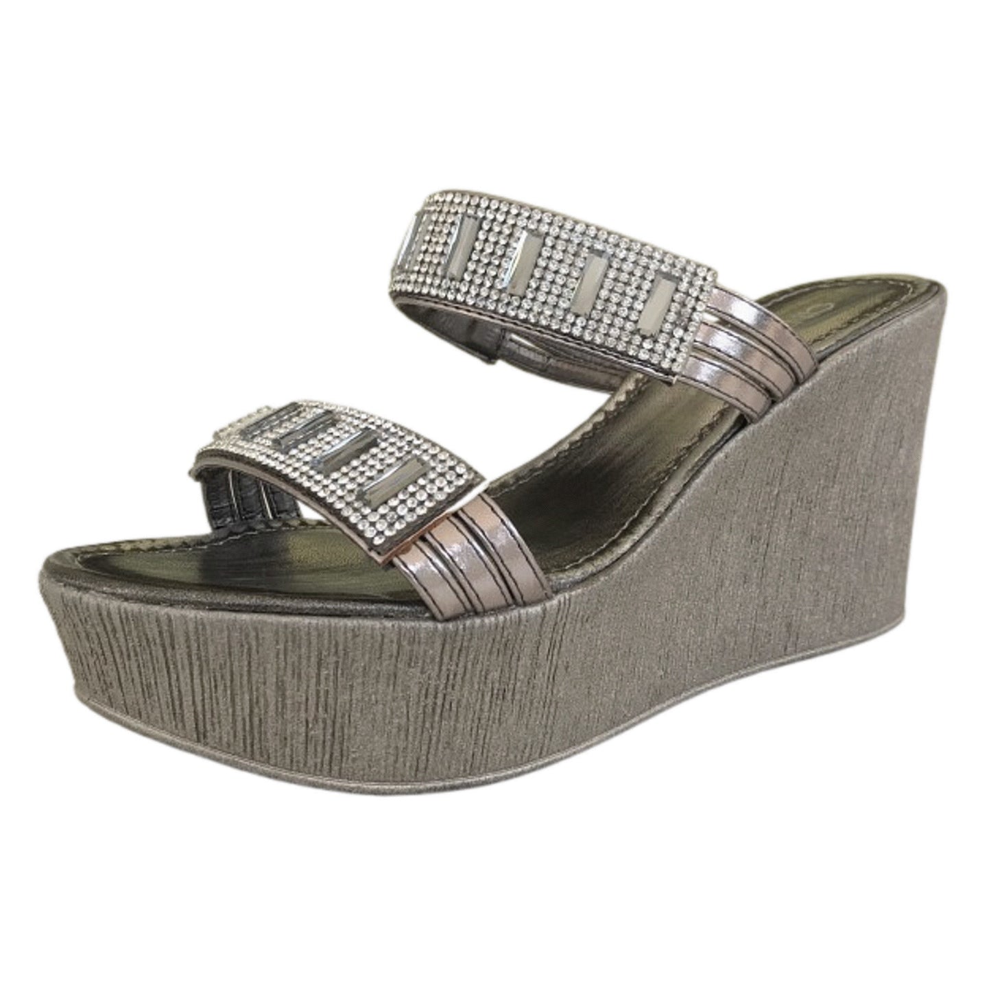 Ciabatte con zeppa CinziaSoft IAD16834 Peltro Argento Vera Pelle