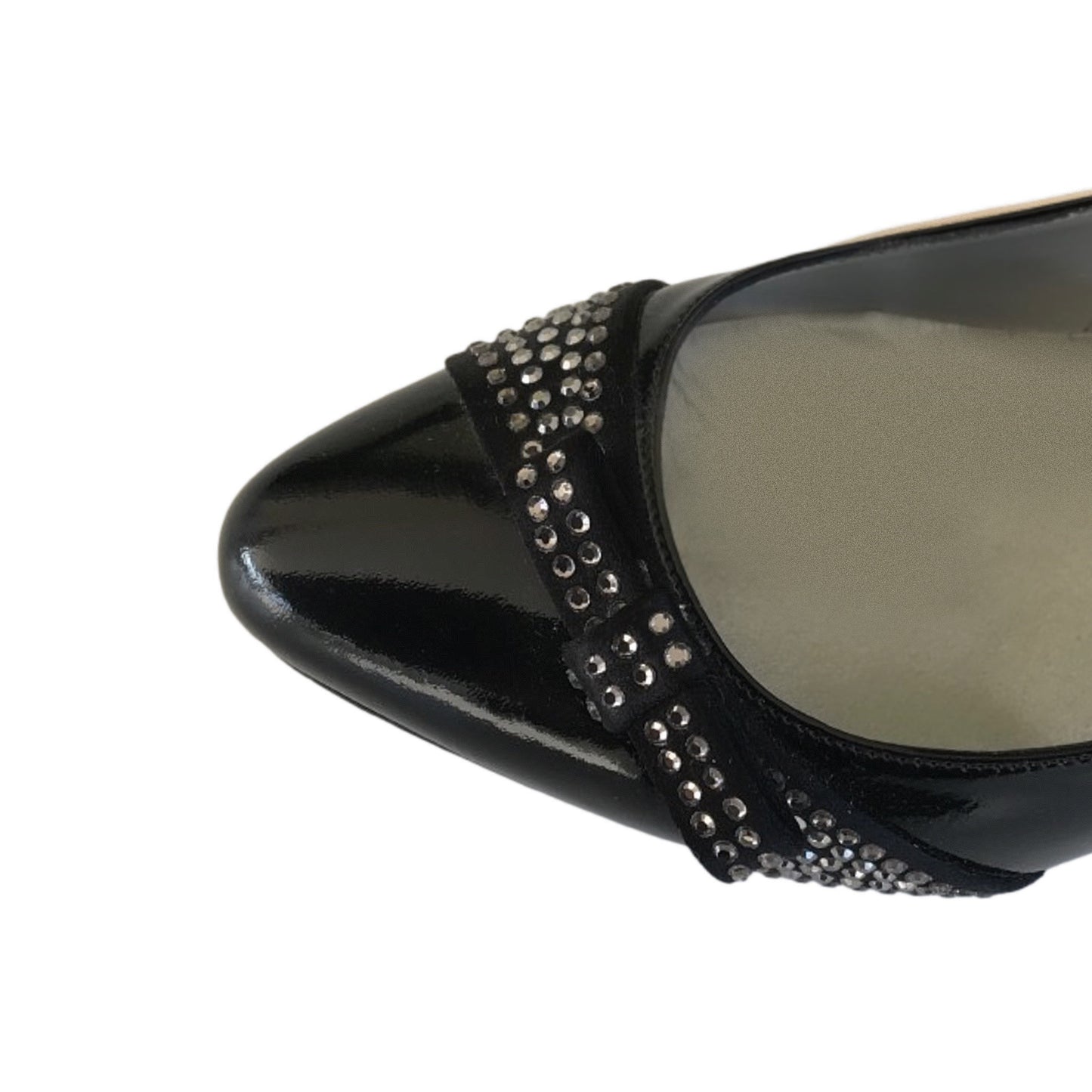 Décolleté NeroGiardini P308980DE Vera Pelle Vernice Nero con strass