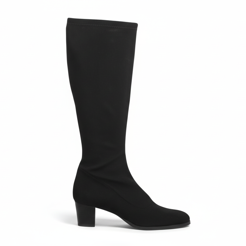 Stivali a calzino elasticizzati, Cinzia Valle, 3913, Donna, Nero, Comfort, Tacco a blocco, Numero 37 EU
