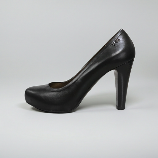 Dècolletè NeroGiardini A208140DE - Tacco Alto 9 cm con Plateau Interno, Vera Pelle, Nero