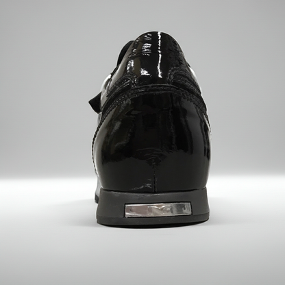 Sneakers A907919 in Vera Pelle Naplak, Pelle Scamosciata, chiusura triplo strappo, Nero 40/41x2/42/43