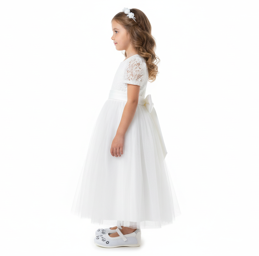 Ballerine con cinturino NeroGiardini P732181 Nappa Bianco Ricami argento, 26 EU