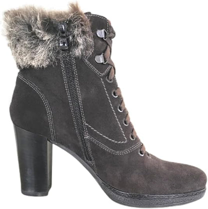 Stivaletti Eleganti con Pelliccetta Donna NeroGiardini, Tacco 8 cm con Plateau, Camoscio, Grigio Antracite – Art. A106501D