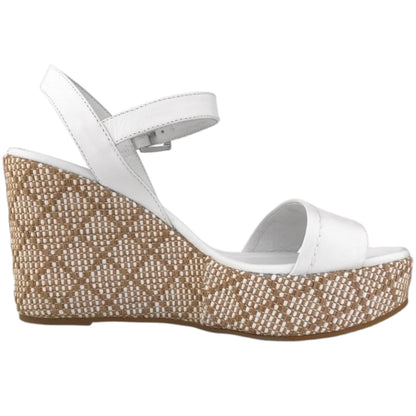 Sandali Donna NeroGiardini P410720D Zeppa Alta, Vera Pelle, Bianco