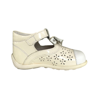 Scarpe Bambina Chicco 39449 Vera Pelle Vernice Bianco Latte / Bianco Fiocco brillantini   - 19 EU