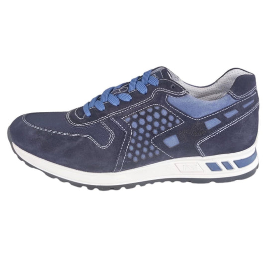 Sneakers Uomo NeroGiardini P704901U Vera Pelle ScamosciatanBlu indios