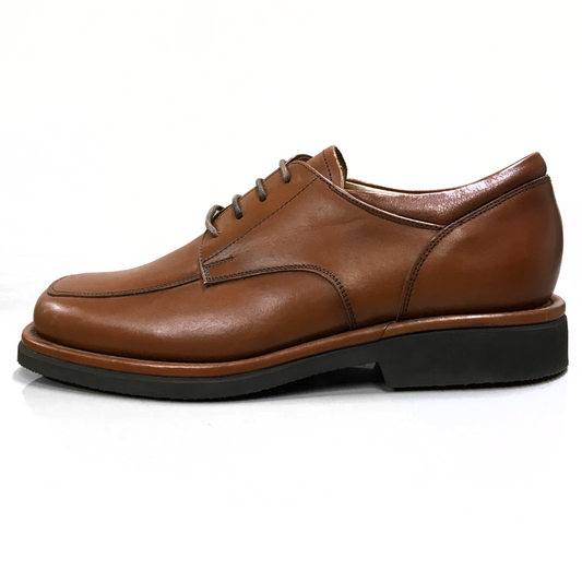 Scarpe Uomo Boomerang 9710 in Vera Pelle Marrone Avana - Stringate Eleganti con Lacci