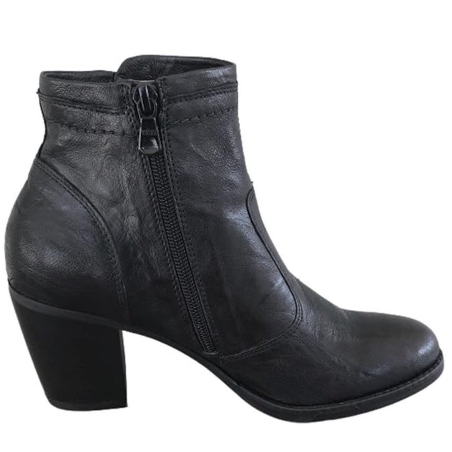 Stivaletti Neri Donna NeroGiardini A615980D - Tacco 6 cm, Vera Pelle, Cerniera Laterale - Numero 37