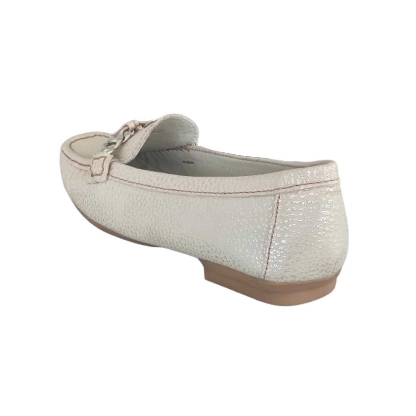 Mocassini Donna Comfort Vera Pelle Beige Platinato