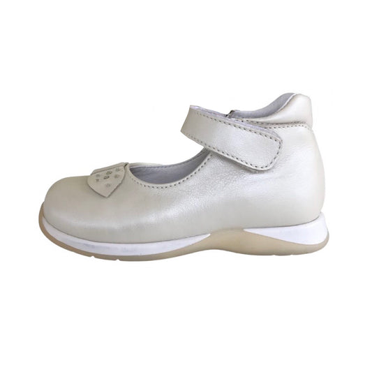 Scarpe Bambina Cricket 512 Bianco Panna Perlato Vera Pelle - 22 EU