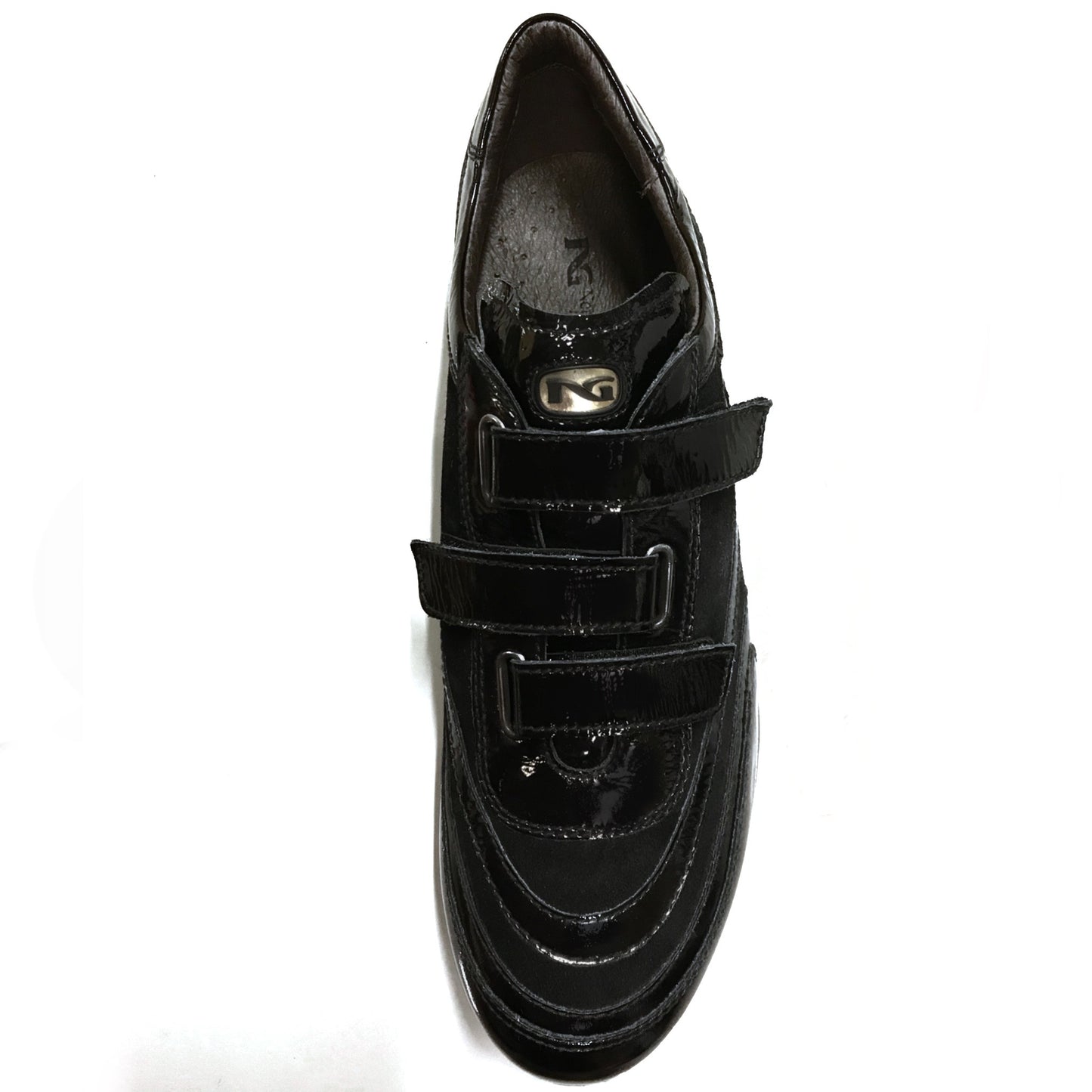 Sneakers A907919 in Vera Pelle Naplak, Pelle Scamosciata, chiusura triplo strappo, Nero 40/41x2/42/43
