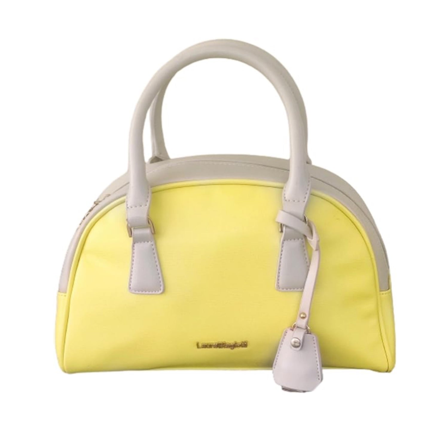 Borsa Bauletto Donna LauraBiagiotti Giallo e Beige 30x20x11