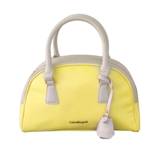 Borsa Bauletto Donna LauraBiagiotti Giallo e Beige 30x20x11
