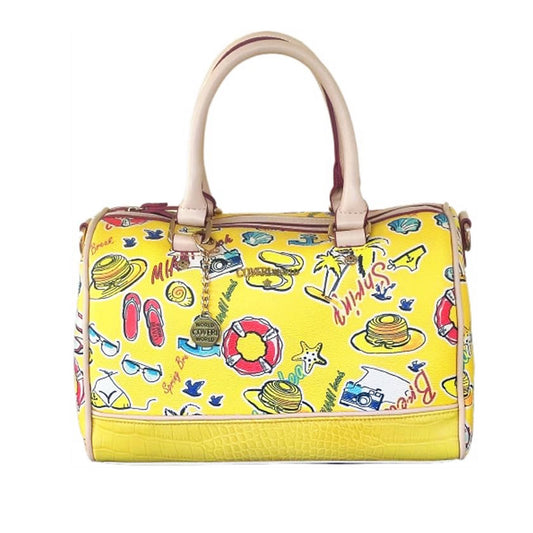 Borsa Bauletto Donna CoveriWorld con tracolla Giallo Stampe Estive Colorate
