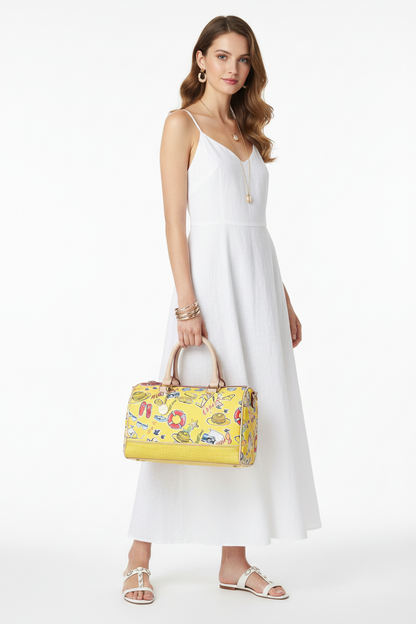 Borsa Bauletto Donna CoveriWorld con tracolla Giallo Stampe Estive Colorate