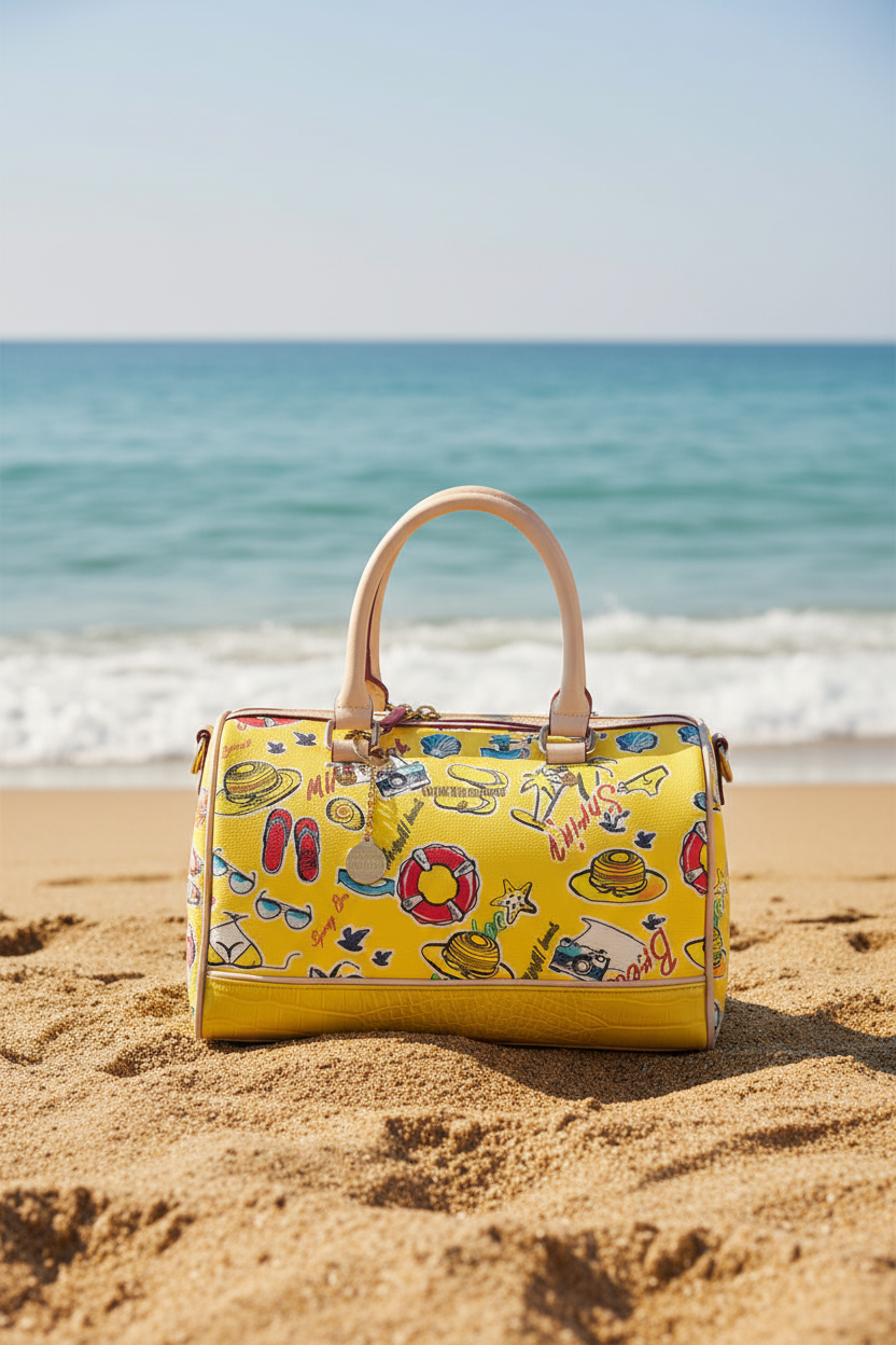 Borsa Bauletto Donna CoveriWorld con tracolla Giallo Stampe Estive Colorate