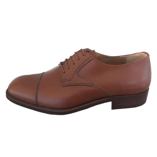 Scarpe Classiche Stringate Uomo Colletti 964 Vera Pelle Marrone Fondo Cuoio