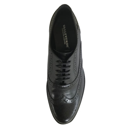 Scarpa inglesina Oxford Donna Valleverde Vera Pelle Nero - 39 (EU)