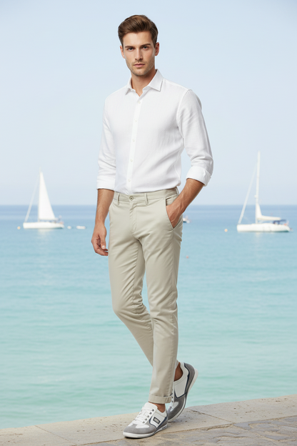 Sneakers Uomo NeroGiardini P201151U Vera Pelle Bianco Grigio con riporti Blu - 44 EU