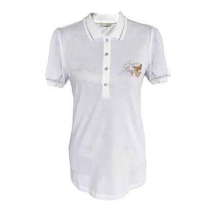 Polo T-Shirt NeroGiardini Art P461501D Bianco con farfalle