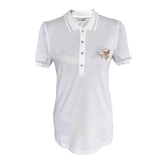 Polo T-Shirt NeroGiardini Art P461501D Bianco con farfalle