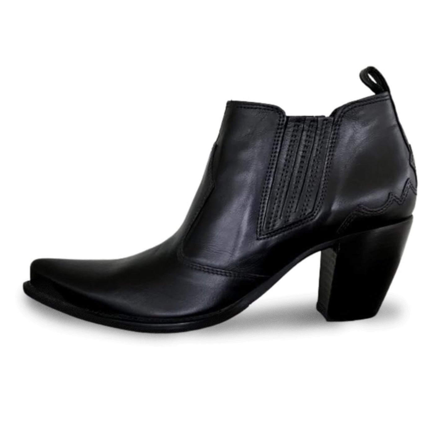 Stivaletti Texani Donna NeroGiardini in Vera Pelle, Colore Nero, Tacco 6 cm, Elastici Laterali