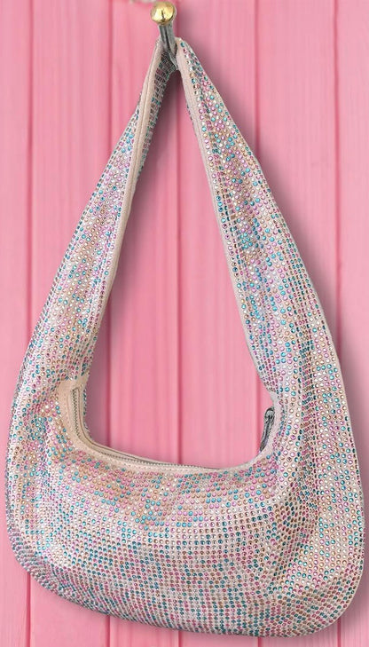 Borsetta beige con brillantini colorati Phil Firenze