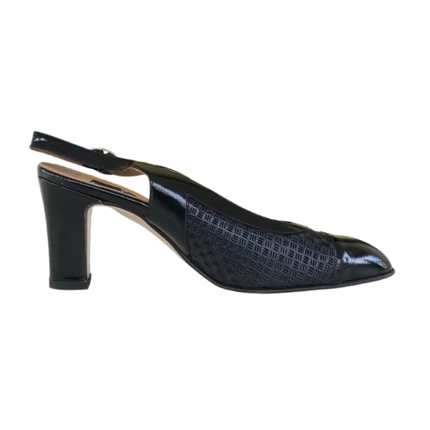 Décolleté Slingback Donna Comfort 2461 Vera Pelpe Vernice Blu Navy