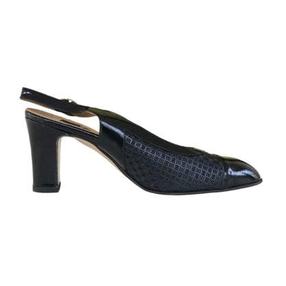 Décolleté Slingback Donna Comfort 2461 Vera Pelpe Vernice Blu Navy
