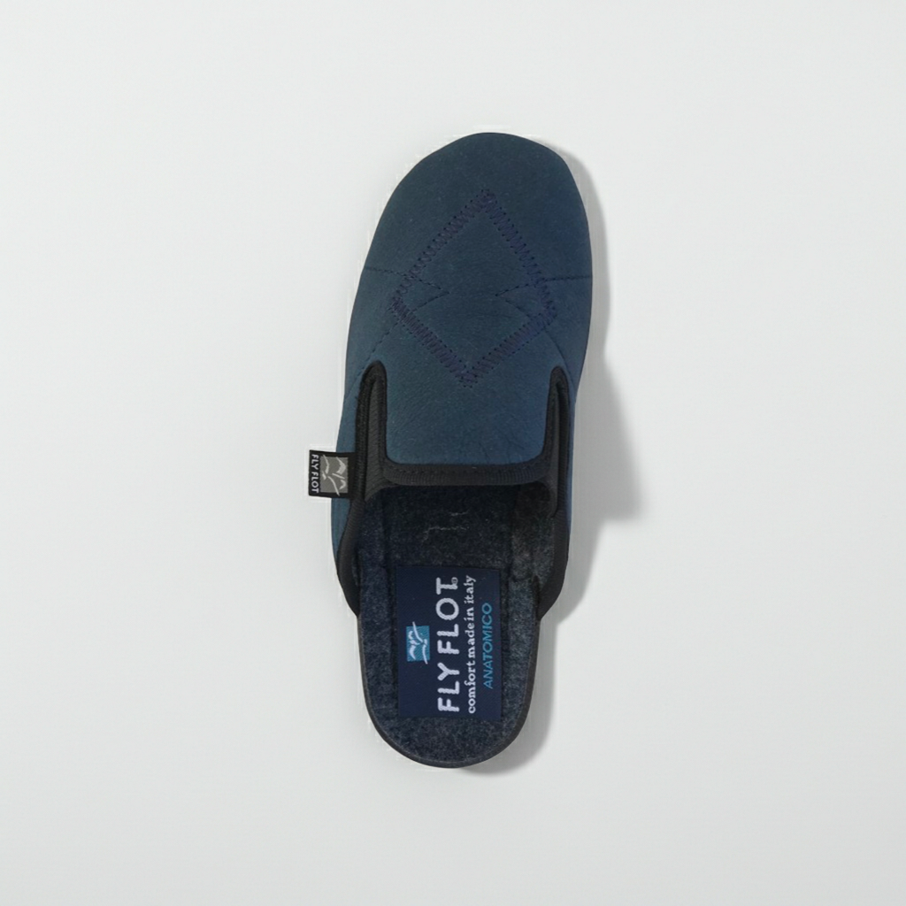 Fly Flot 17342 Donna Cibatte Pantofole Chiuse Calde Blu Ottanio Elasticizzate