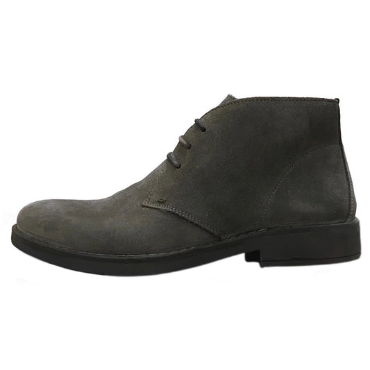 Polacchine Uomo Pregunta Shoes 7604 Vera Pelle Scamosciata Grigio
