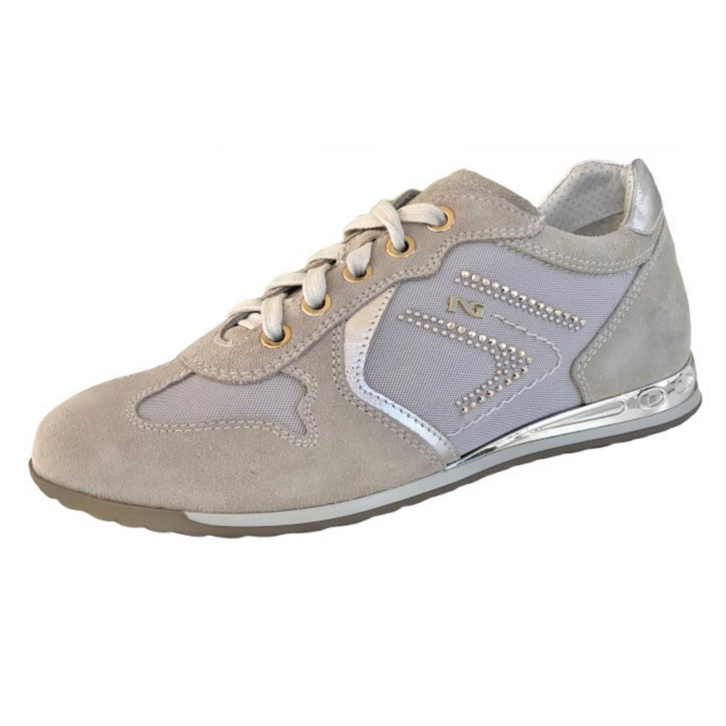 Sneakers Donna NeroGiardini P308452D Vera Pelle Beige con fondo specchiato