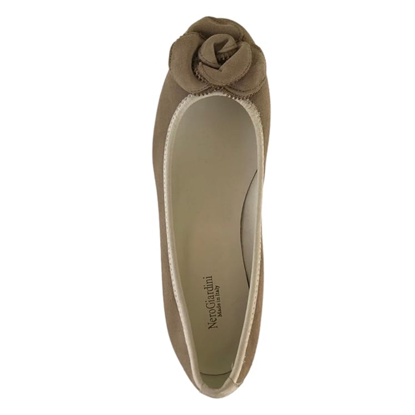 Ballerine Donna NeroGiardini P106020D Tacco Basso specchiato Vera Pelle Castoro Beige