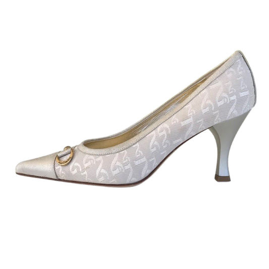 Scarpe a punta Platino Oro NeroGiardini 00402 Vera Pelle e Tessuto Monogram