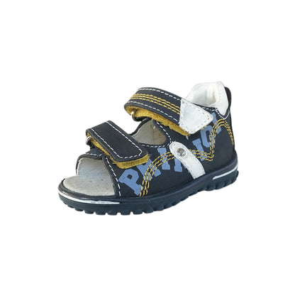 Sandali Bambino Primigi con Chiusura a Strappo, Blu Navy con Dettagli Gialli, Suola Antiscivolo, 19 EU