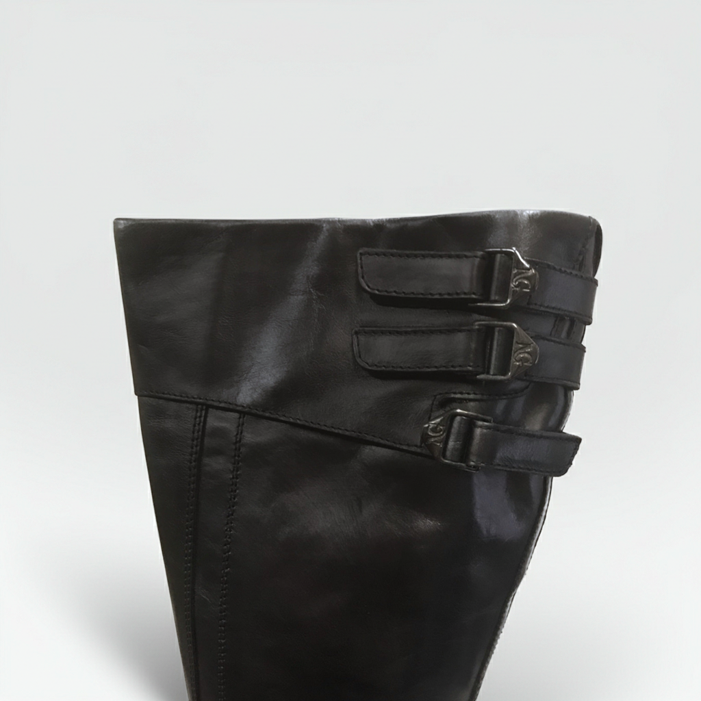 Stivali Donna NeroGiardini art 185 Tacco a blocco alto con plateau, Vera Pelle, Nero, Cerniera zip - Numero 39 (EU)