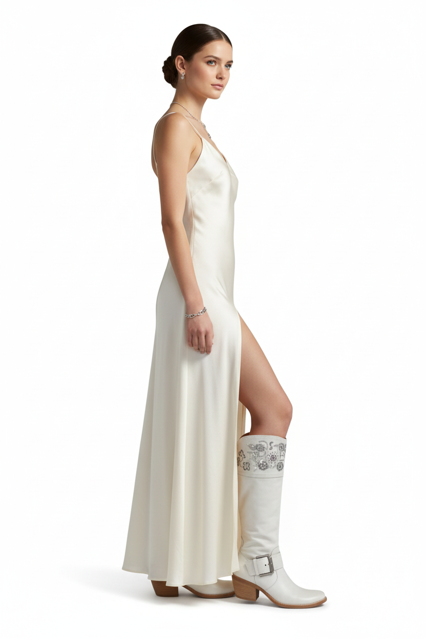 Stivali Texani Donna NeroGiardini 00781 Vera Pelle Bianco Ghiaccio Ricami Argento, Numero 37 EU
