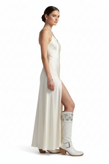 Stivali Texani Donna NeroGiardini 00781 Vera Pelle Bianco Ghiaccio Ricami Argento, Numero 37 EU