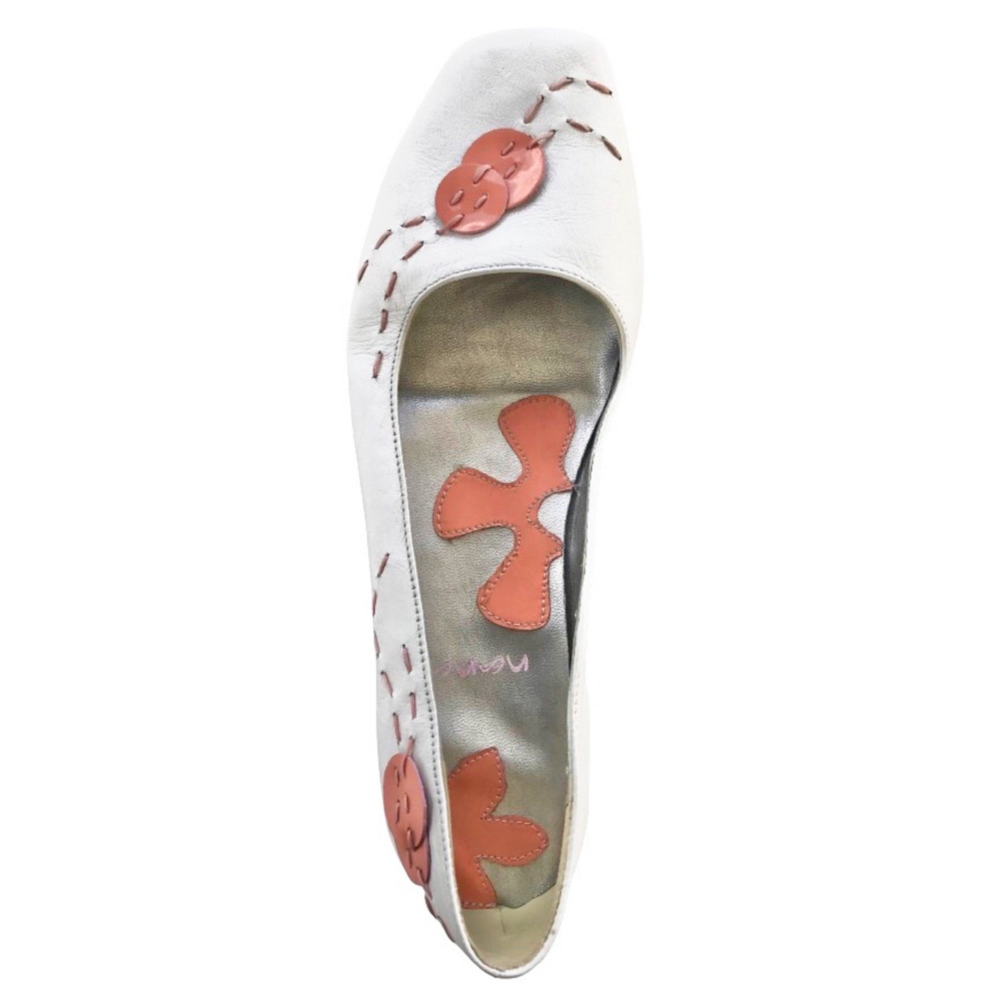 Nanà Ballerine 1642, Scarpe Donna e Ragazza, Nappa Bianco con Dettagli Rosa
