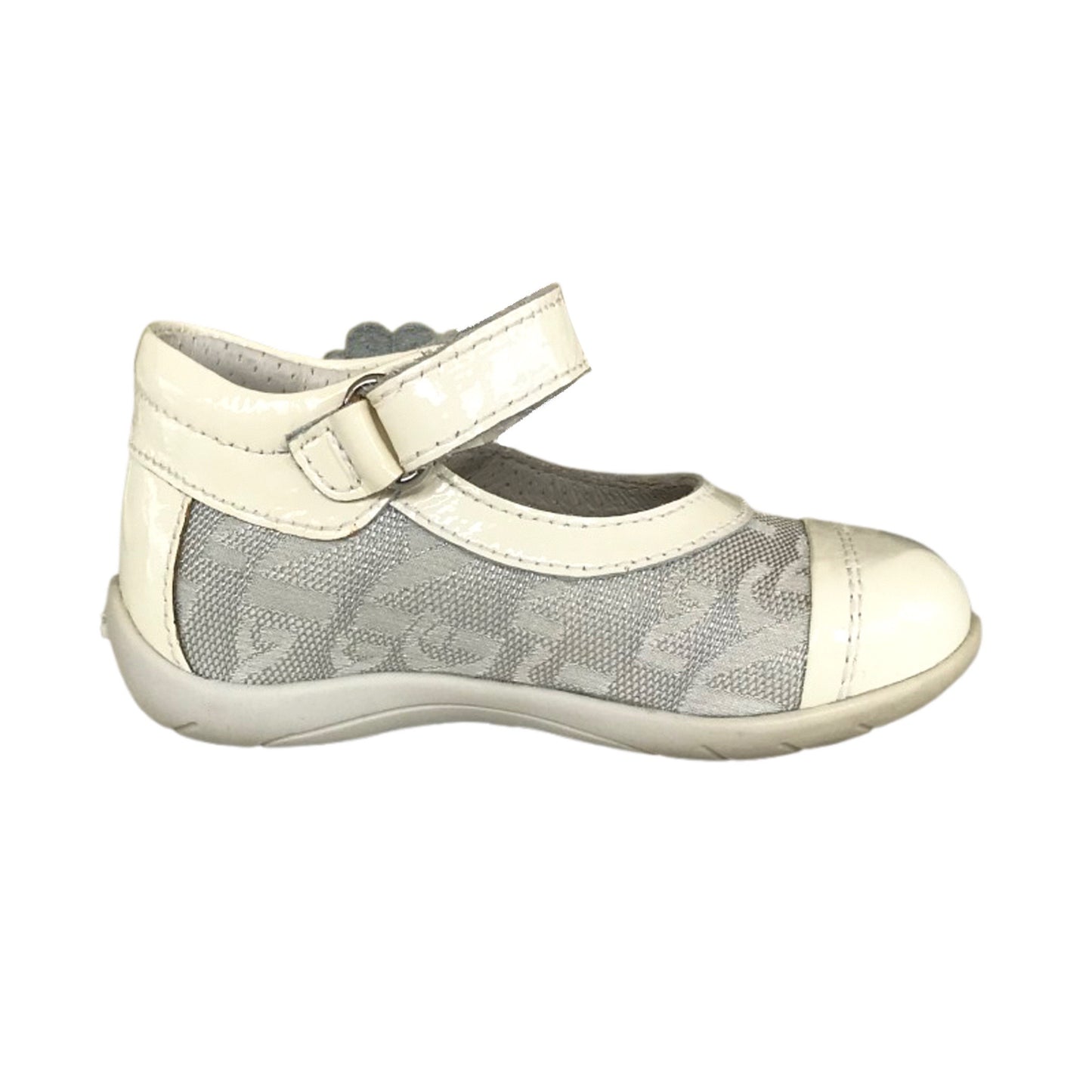 Scarpe Bambina NeroGiardini P022055 Primi Passi Naplak Bianco Latte e Argento
