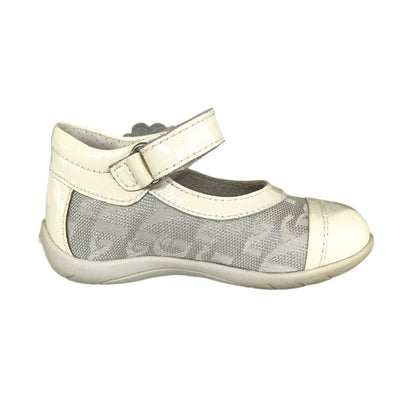 Scarpe Bambina NeroGiardini P022055 Primi Passi Naplak Bianco Latte e Argento